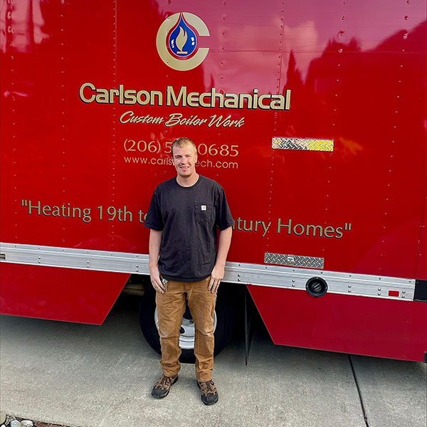 Arik technician at Carlson Mechanical